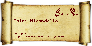 Csiri Mirandella névjegykártya